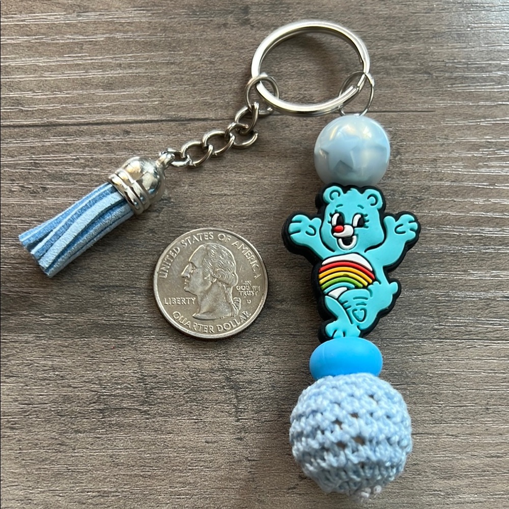 Blue Bear keychain with tassel